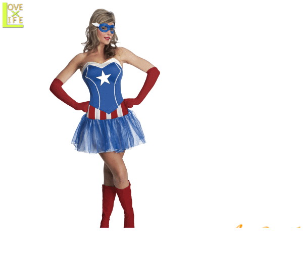 レディース　アベンジャーズ　キャプテン アメリカCaptain America　マーベル　コスチューム　衣装　イベント　かわいい　コスプレ　ハロウィン　パーティ　イベント　かわいいキャラクターコスが登場 キュートな仕上がりで目立つこと間違いなし