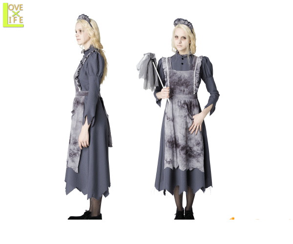 レディ　ゴーストメイドメイド　ゾンビ　オバケ　ゴースト　バケモノ　仮装　衣装　コスプレ　コスチューム　ハロウィン　パーティ　イベント　かわいい　今年のハロウィンはかわいい衣装でかっこよく着こなし 目立っちゃいましょう 6,920円