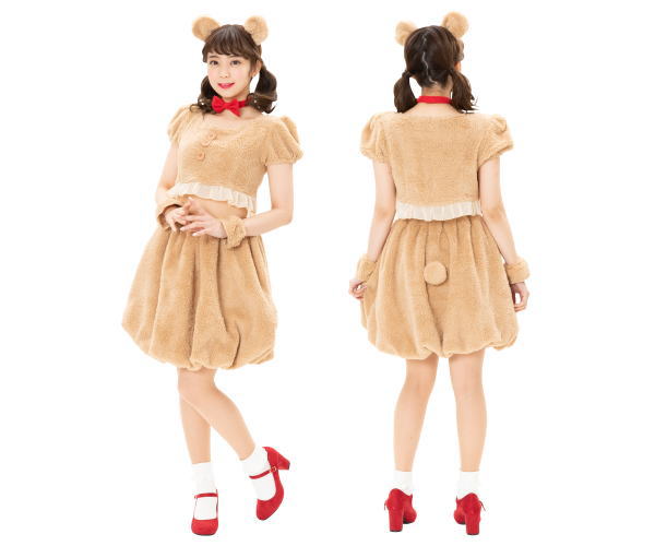 レディ　フラッフィーベアガールベアガール　ベア　くま　くまさん　ガール　レディース　ハロウィン　衣装　仮装　コスプレ　コスチューム　イベント　宴会　パーティ　集団　集団仮装　かわいい