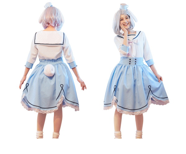 レディ　シナモロール犬　シナモちゃん　サンリオ　ガール　仮装　衣装　コスプレ　集団コスプレ　コスチューム　ハロウィン　パーティ　イベント　かわいい