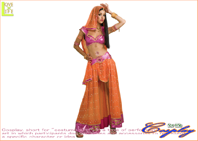 【1 】ウッド　アラビアン【ベリーダンサー】【アラビア】【ダンス】【仮装】【パーティ】とっても鮮やかで目を引くデザイン♪☆当店のコ