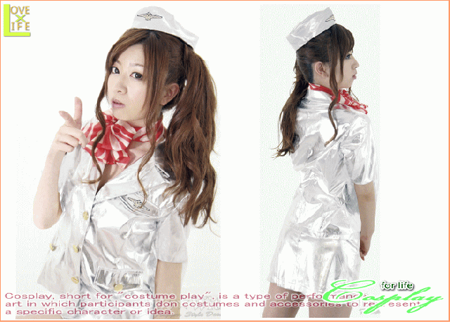 【1 】シルバー　スチュワーデス【制服】【アテンダント】【スッチー】定員２名、時空を超えたフライト、体験してみる？♪☆当店のコスプ