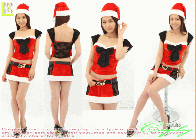 【1 】サンタクロース　ガール【リボン】【サンタ】【レディ】ひと味違う、萌えなサンタ服でハートを高鳴らせて！♪☆当店のコスプレシリの通販は 5,643円