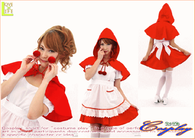 【1 】チェリー　赤頭巾ちゃん【あかずきん】【アニメ】【童話】【仮装】夢見るように虜にしちゃう、チェリーな女の子スタイル♪☆当店の