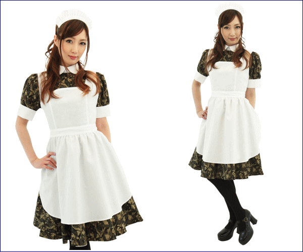 1 アーミー メイド メイド 迷彩 ウェイトレス 店員 仮装 コスプレ オーソドックスなデザインを迷彩柄で仕上げた個の通販はau Pay マーケット ワールドショップ