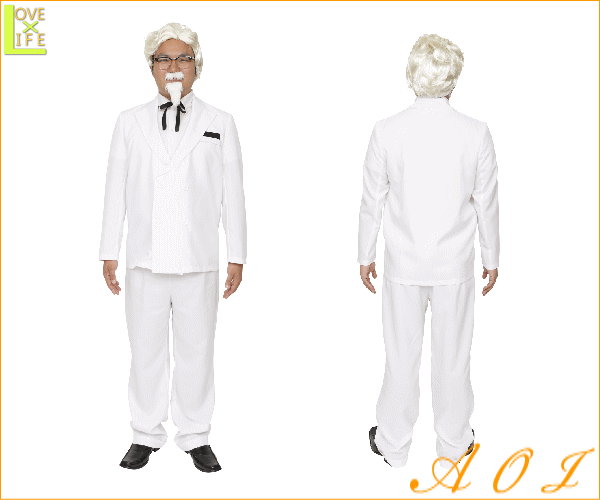 メンズ 白ヒゲおじさん Kfc ケンタッキー チキン 仮装 衣装 コスプレ コスチューム Halloween ハロウィン の通販はau Pay マーケット ワールドショップ