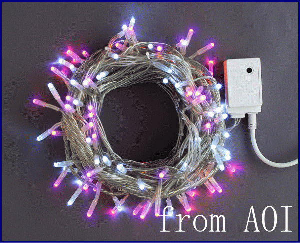 ホワイト・ピンクストレートライト100球LEDライト 【LED】【２０ 】【】【クリスマス】【イルミネーション】【電飾】【モチーフ