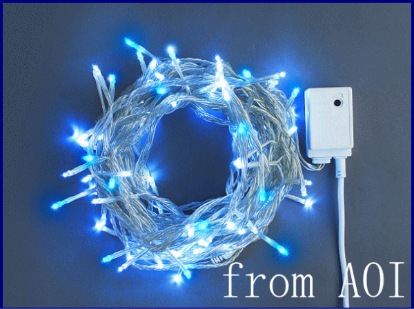 ホワイト・ブルーストレートライト100球LEDライト 【LED】【２０ 】【】【クリスマス】【イルミネーション】【電飾】【モチーフ