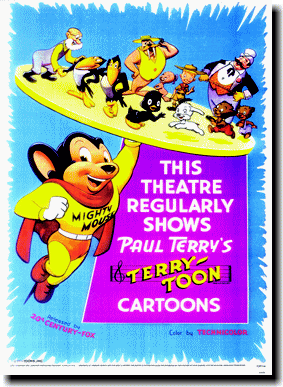マイティーマウスMIGHYMOUSEヴィンテージ非売品ポスターアメトイガレージに マイティマウス【Mighty Mouse】ポスター！アメリカ〜ンな