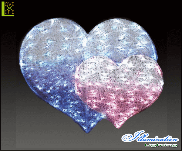 【LED】【大型商品】LEDクリスタル ツインハート【ハート】【ラブ】【ダブル】【ブルー】【ピンク】【モチーフ】【イルミネーション】【クリスタル】AOIデパートの新作イルミネーション【大人気】【電飾】【クリスマス】【省エネ】【大人気】【大人気】【かわいい】