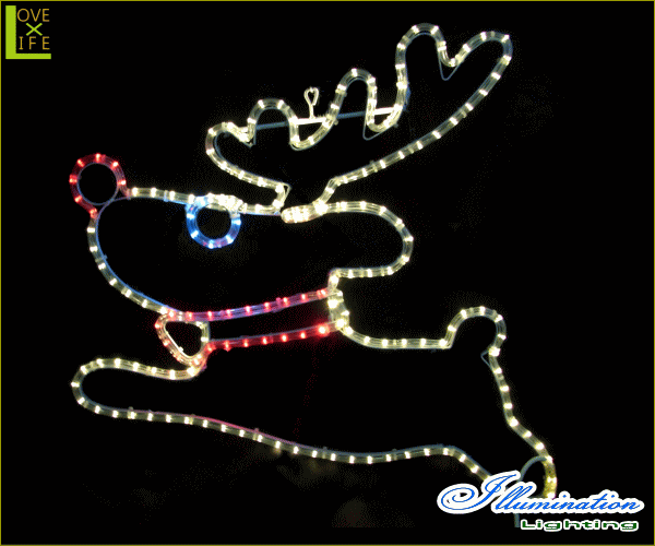 【LED】【2D】【モチーフ】【L2D(C)M284】LED ジャンプトナカイ【壁掛け】【トナカイ】【アニマル】【アニメ】アニメ調のキュートなトナカイが登場 AOIデパートのLEDイルミネーション【イルミネーション】【クリスマス】【電飾】【省エネ】【大人気】【大大人気】