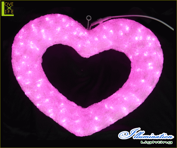 【LED】【3D】【モチーフ】【L3D(C)357】LED クリスタルハート【立体】【吊るし】【ハート】【ラブ】【ピンク】まるみを帯びたかわいいハートモチーフが登場 AOIデパートのLEDイルミネーション【イルミネーション】【クリスマス】【電飾】【省エネ】