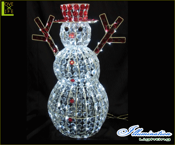 【LED】【3D】【モチーフ】【L3D(C)358】LED クリスタルスノーマン【立体】【置き形】【雪だるま】【スノーマン】クリスタルで覆われたゴージャスなスノーマンが登場 AOIデパートのLEDイルミネーション【イルミネーション】【クリスマス】【電飾】【省エネ】の通販は 29,260円