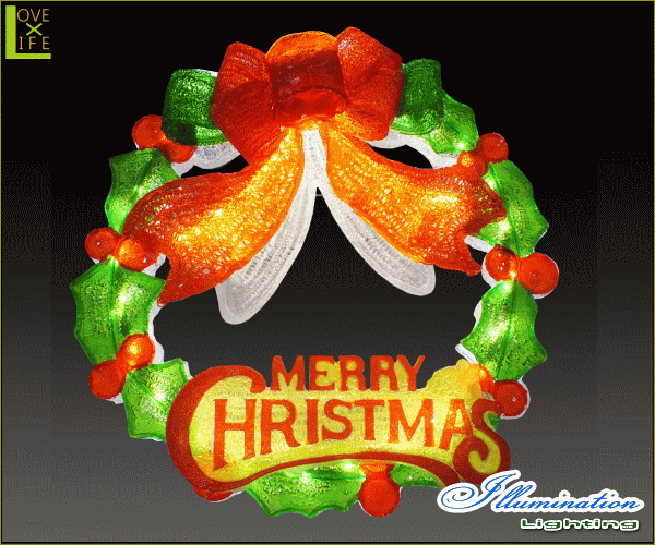 【イルミネーション】LEDクリスタル リース【グリーンレッド】【玄関】【壁掛け】【2Ｄ】【装飾】【飾り】【アート】【輝き】【電飾】【モチーフ】【クリスマス】【クリスタル】【かわいい】かわいい装飾リースでクリスマスが一層華やかに演出できます