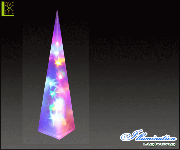 【イルミネーション】LEDクリスタル ホログラムコーン【S】【マルチ】【ホログラム】【置物】【モチーフ】【アート】【輝き】【電飾】【