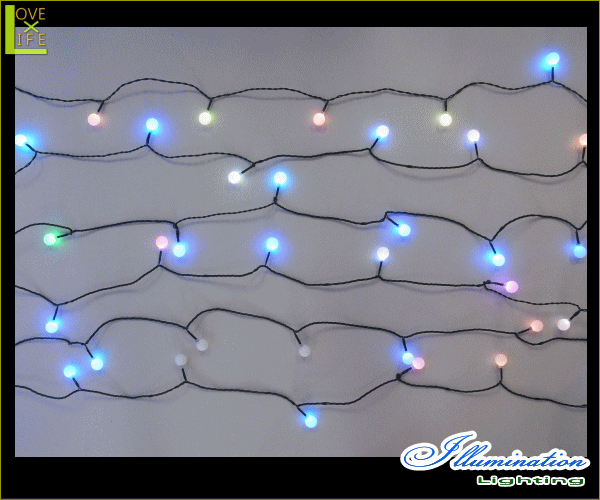 【イルミネーション】LED グローブライト【無限変色】【RGB】【レインボー】【50球】【ボールライト】【ボール】【玉】【まん丸】【電飾】【装飾】【クリスマス】【輝き】【美しい】【かわいい】【ライト】丸い球が可愛くってGOOD 大人気のまんまるボールの新商品が登場