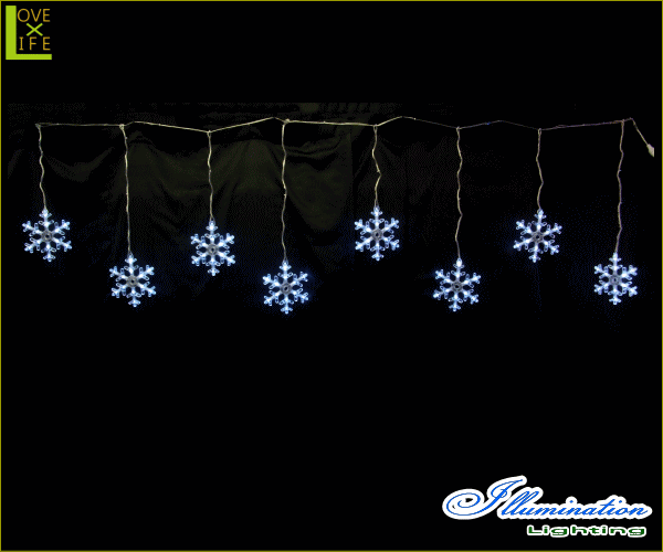 【イルミネーション】LED スノーフレークつらら【ホワイト】【結晶】【雪】【スノー】【2Ｄ】【装飾】【飾り】【アート】【輝き】【電飾】【モチーフ】【クリスマス】【クリスタル】【かわいい】今年もキュートなモチーフが多数新登場 かわいく飾り付け