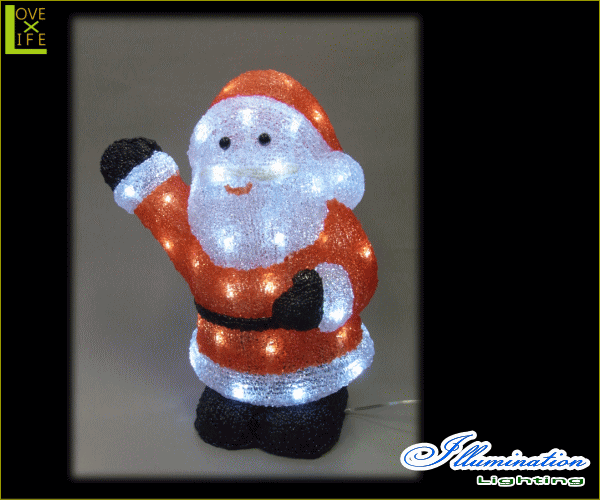 【イルミネーション】LED シンプルサンタ【サンタクロース】【サンタ】【定番】【あいさつ】【3Ｄ】【装飾】【飾り】【アート】【輝き】【電飾】【モチーフ】【クリスマス】【クリスタル】【かわいい】今年もキュートなモチーフが多数新登場 かわいく飾り付け