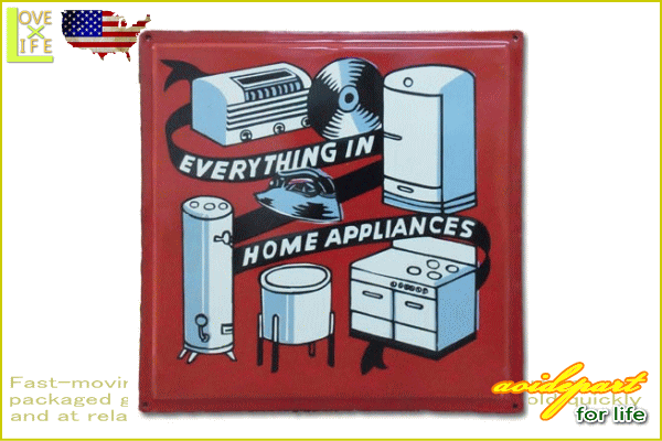 【ENAMEL SIGN】ホーロー製看板【HOME APPLIANCES】【サイン】【看板】【地名】【雑貨】【アメリカン雑貨】【アメリカ雑貨】【アメリカ】【USA】【かわいい】【おしゃれ】
