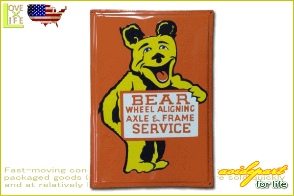 【ENAMEL SIGN】ホーロー製看板【BEAR SERVICE】【サイン】【看板】【地名】【雑貨】【アメリカン雑貨】【アメリカ雑貨】【アメリカ】【USA】【かわいい】【おしゃれ】