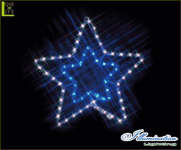 【電源セット】【イルミネーション】星【２重】【スター】【チューブ】【モチーフ】【装飾】【飾り】【イルミ】【LED】【クリスマス】【電飾】【モチーフ】【かわいい】