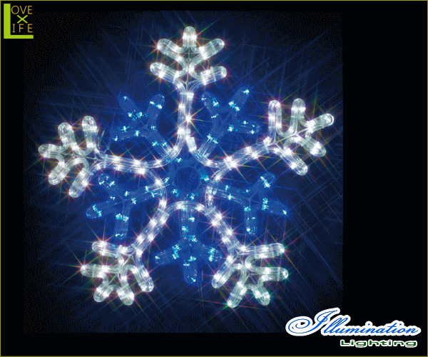 【電源セット】【イルミネーション】雪の結晶【白・青】【雪】【スノー】【スノーフレーク】【チューブ】【モチーフ】【装飾】【飾り】【LED】【クリスマス】【電飾】【モチーフ】【かわいい】