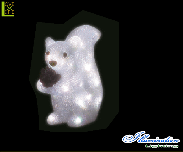【電源セット】【イルミネーション】リス【S】【りす】【小動物】【クリスタル】【立体】【動物】【アニマル】【グロー】【LED】【クリスマス】【電飾】【モチーフ】【かわいい】