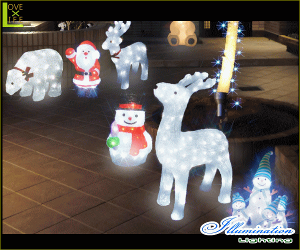 業務用 イルミネーション モチーフ ３D クリスマス 動物 奈良 鹿 屋外 防滴 LED クリスタルグロー シカ B - 2