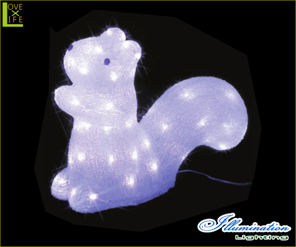 【イルミネーション】リス【M】【りす】【小動物】【クリスタル】【立体】【動物】【アニマル】【グロー】【LED】【クリスマス】【電飾】【モチーフ】【ローボルト】【かわいい】
