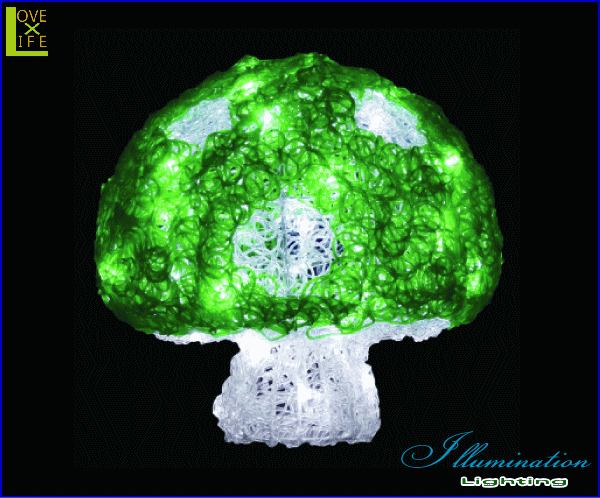 【20 】クリスタル キノコ グリーン【Mサイズ】【LED】【きのこ】【野菜】【童話】今年の新作キノコシリーズ！カラーもデザインも豊富で