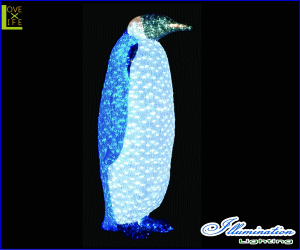 【LED】【イルミネーション】【大型商品】LEDクリスタル ペンギン【B】【お母さん】【南極】【鳥】【デザイン】【キュート】【置物】【ア