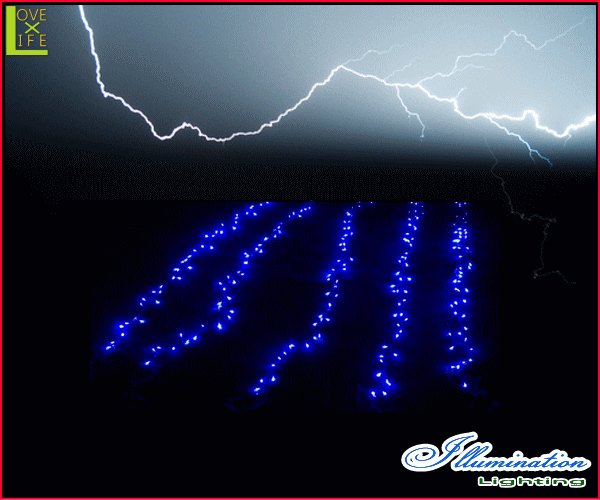 【20 】LEDライジング　ナイアガラ【300球】【ライト】【雷】【落雷】【稲妻】空を轟かせる大迫力のライトが新登場♪【2013年新作】【送の通販は