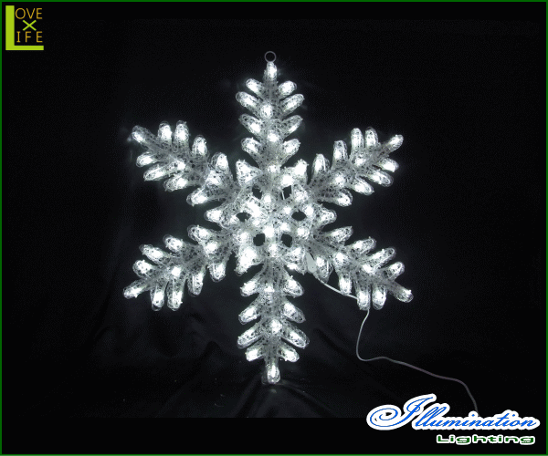 【20 】LED クリスタルスノーフレーク【80cm】【雪】【結晶】【スノー】【LED】でっかい雪の結晶が登場！見るからにヒンヤリしそう♪【送