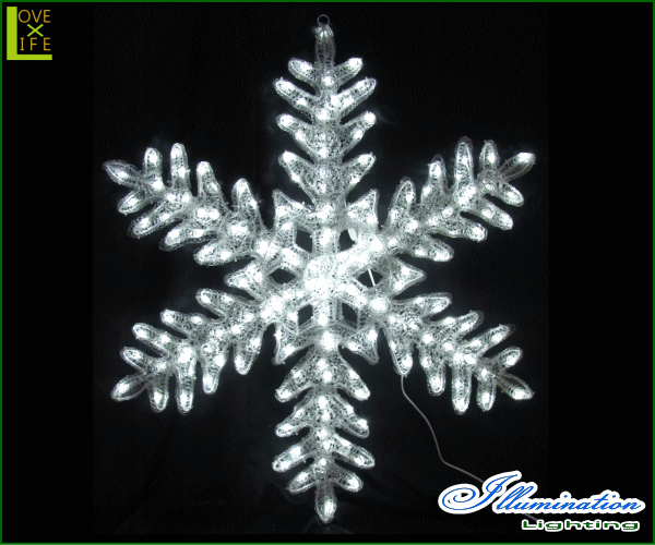 【20 】LED クリスタルスノーフレーク【120cm】【雪】【結晶】【スノー】【LED】でっかい雪の結晶が登場！見るからにヒンヤリしそう♪【