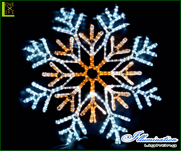 【20 】LED スノーフレーク【白・黄色】【雪】【結晶】【スノー】【LED】重なり合った色合いが美しく冬の到来をお知らせします♪【送料無