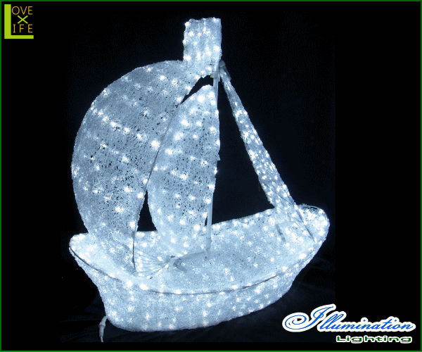 【20 】LED ボート【3D】【立体】【船】【帆船】【ボート】【LED】船がモチーフのクリスタルイルミネーション！美しい仕上がりで満足させ