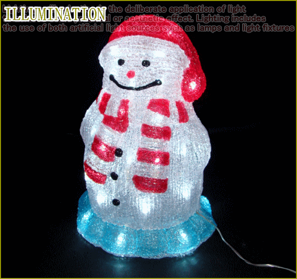 LEDアクリルスノーマンミニ　LEDイルミネーション　【LED】【２０ 】【】【クリスマス】【イルミネーション】【電飾】【モチーフ