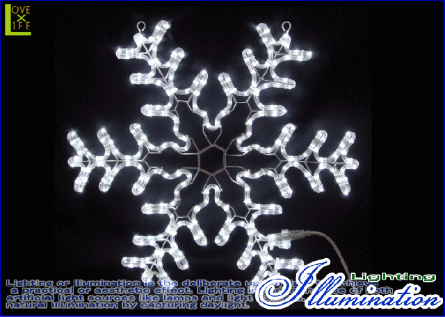 【LEDモチーフ】【20 】LED　スノーフレーク【雪】【ホワイト】大きいサイズの雪の結晶♪白く輝く結晶にウットリしちゃいます♪今年はか