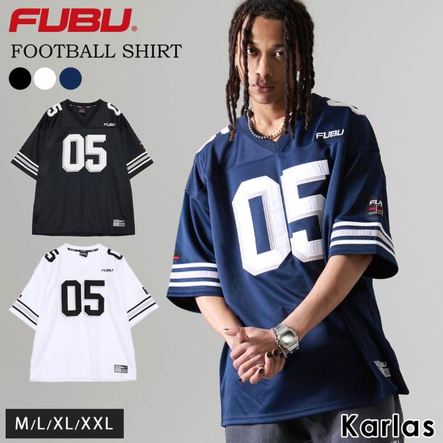 FUBU フブ Tシャツ 半袖 メンズ レディース メッシュ ブランドロゴ ストライプ ゲームシャツ 男女兼用 トップス ユニセックス アメカジ ストリート系 ヒップホップ hiphop B系 2025ss karlas 7,654円