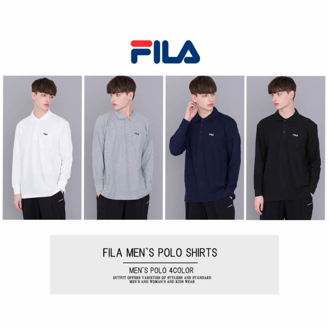 FILA フィラ ポロシャツ メンズ 長袖 鹿の子 スポーツブランド ゴルフ