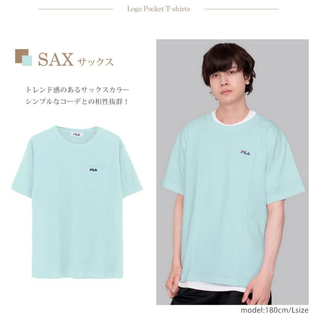 FILA フィラ Tシャツ メンズ 長袖 胸ポケット付き クルーネック