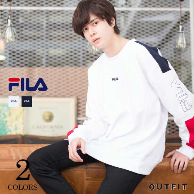 Fila フィラ メンズ トレーナー 袖切替 ワンポイント ロゴ メンズ スウェット プルオーバー カジュアル おしゃれ 大きめ おおきいサイズの通販はau Pay マーケット Outfit Au Pay マーケット店