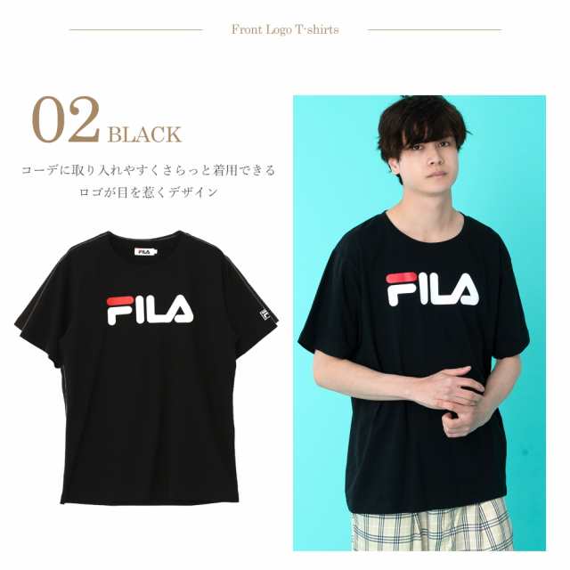 Fila フィラ メンズ デカロゴプリント Tシャツ レディース Tシャツ