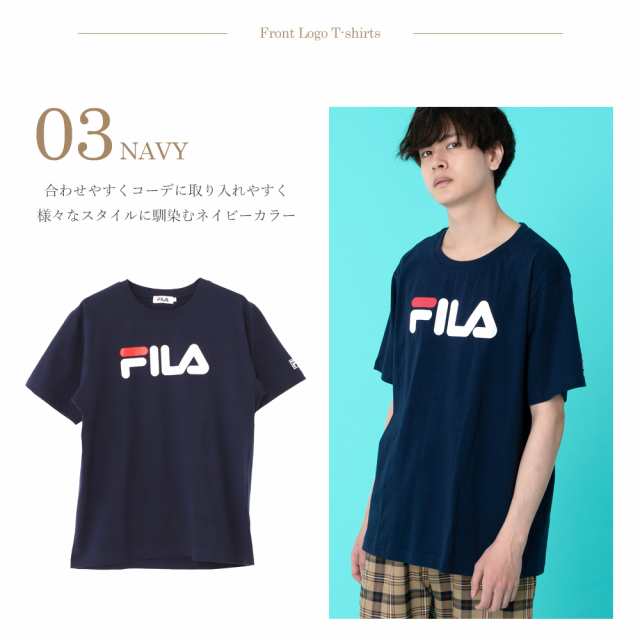 Fila フィラ メンズ デカロゴプリント Tシャツ レディース Tシャツ