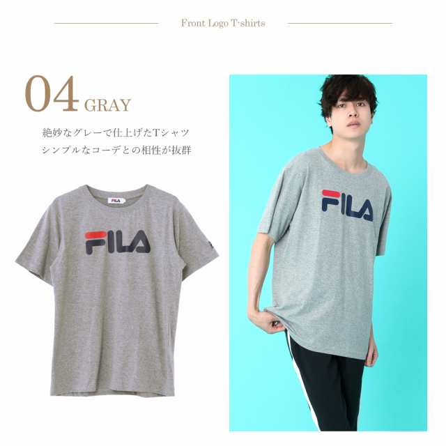 Fila フィラ メンズ デカロゴプリント Tシャツ レディース Tシャツ