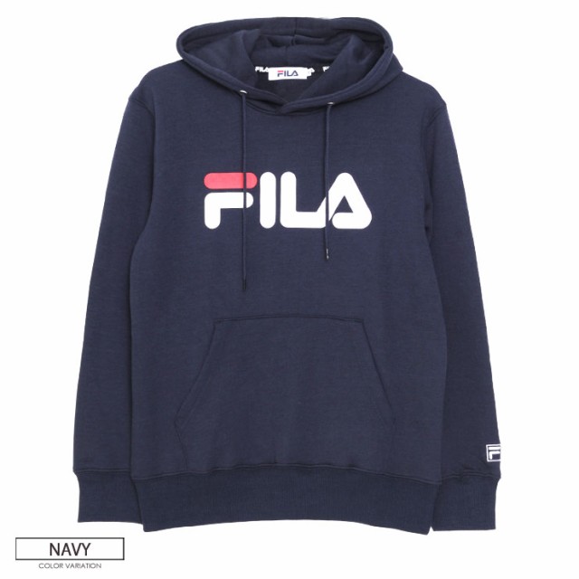 FILA フィラ デカ ロゴ プリントプルパーカー レディース メンズ