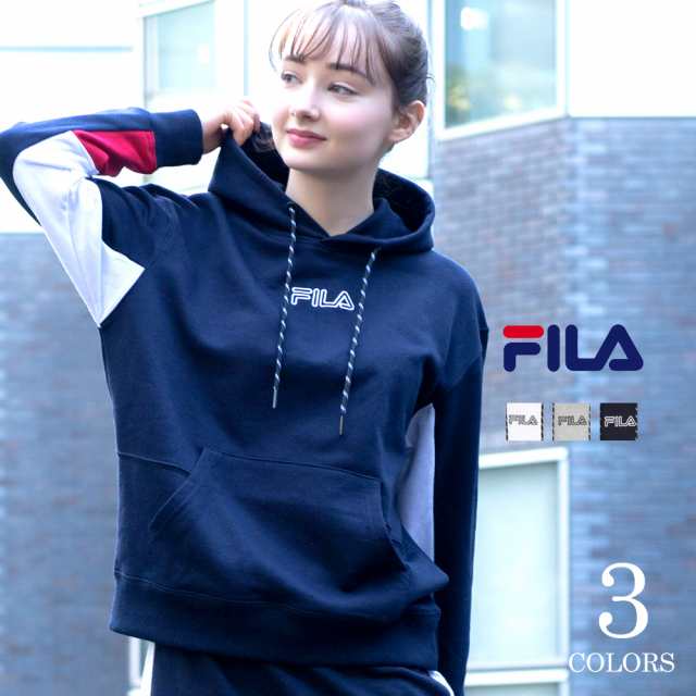 Fila フィラ パーカー レディース 袖切替プルパーカー トレーナー スウェット プルオーバー プルパーカー 長袖 Fl1771 Outfitの通販はau Pay マーケット Outfit Au Pay マーケット店