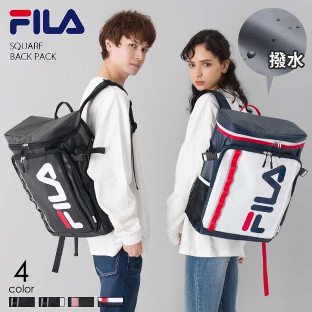 還元祭クーポン対象 リュック メンズ レディース リュックサック Fila フィラ 防水 大容量 通学 ボックス型 軽い リュックサック ブラの通販はau Pay マーケット Outfit Au Pay マーケット店