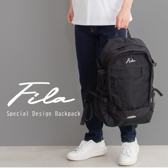 【FILA/フィラ】WEB限定 別注 筆記体刺繍 リュック 35L