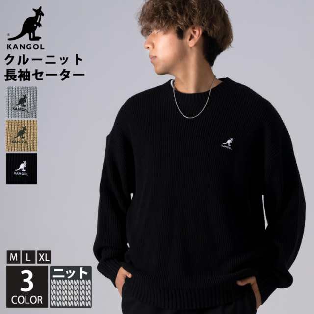 KANGOL カンゴール ニット 長袖 メンズ 秋 冬 セーター クルーネック ブランド アクリル ワンポイント ロゴ刺繍  大きめ プルオーバーの通販は